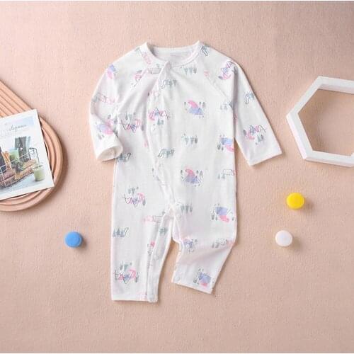 Summer jumpsuits cotton baby air conditioning clothing baby climb clothes newborn infants long-sleeved clothes