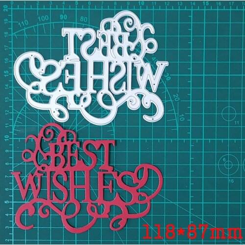 Best wishes Metal Cutting Dies Stencils for DIY Scrapbooking-photo album Decorative Paper Cards Die Template