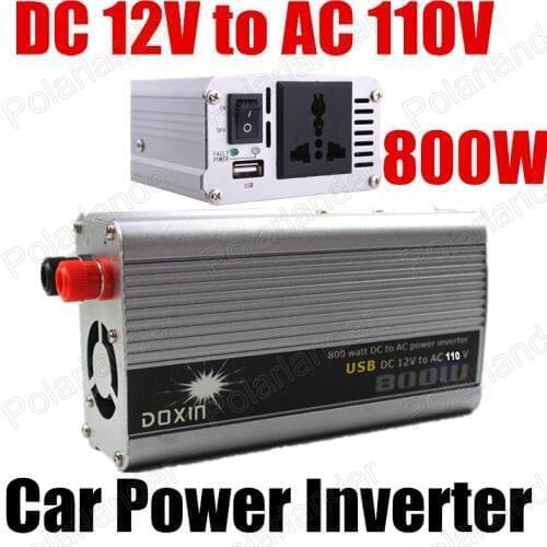 Modified sine wave voltage transformer 12V DC to AC 110V Car Auto Power Inverter Converter USB Adaptor 800W