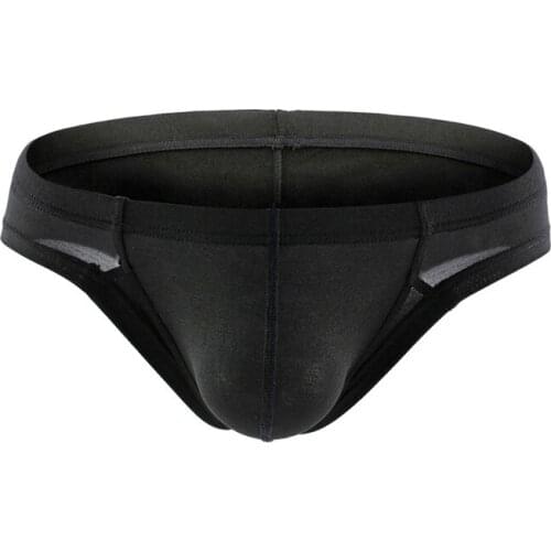 Men Underwear Ice Silky Solid Briefs Low Waist Breathable Lingerie Man Underpants Bikini Brief Jockstrap Pouch Panties