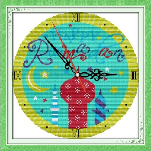 Happy Ramadan cross stitch kit cartoon 14ct 11ct count print canvas stitching embroidery DIY handmade needlework