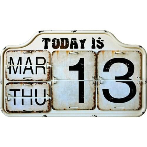 Retro Desk Metal Flip Calendar Easily Adjusted Standing Vintage Desk Calendar