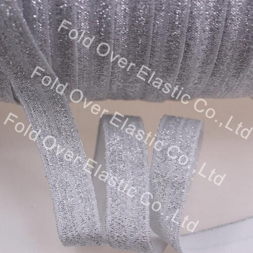 New! 5/8" silver glitter thread foe white foe elastic for hair tie #90120, 100 yards/lot