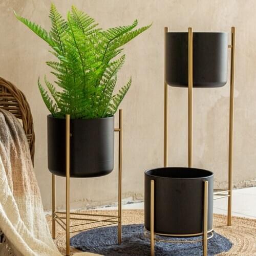 Simple Creative Metal Flower Pot Stand Vase Balcony Living Room Interior or Balcny plant stands indoor Decoration Ornaments