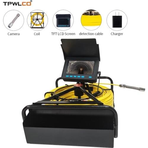 10m 20m 30m 40m 50m Drain Sewer Pipeline Industrial Endoscope 4.3 Inch Screen 17mm HD Camera 6 PCS LEDs Support DVR Video Record