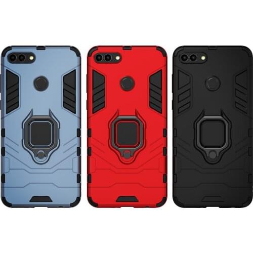Shockproof Armor Case For Huawei Y9 2018 Case Ring Holder Stand Phone Back Cover For Huawei Y9 2018 Enjoy 8 Plus FLA-LX1 Coque