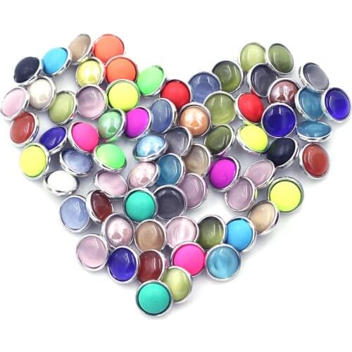 10PCS 12mm Mixed Random Round Dome Mini Snap Press Buttons DIY Crafts Scrapbooking Gift Charm Jewelry Changement Accessories