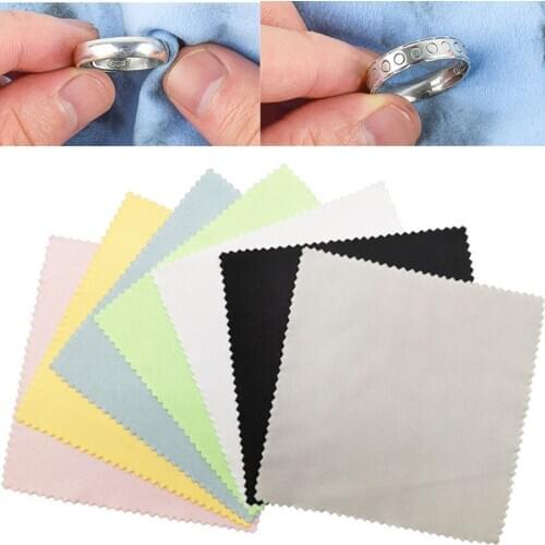 50pcs/lot Jewelry Cleaning Polish Cloth Metal Clean Cloth for Silver Jewelry Soft Rub Wiping Buffing Cloth Wholesale Custom Logo