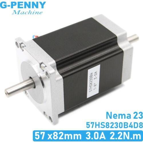 NEMA 23 Stepper motor double shaft 3A 2.2N.m 315Oz-in dual shaft D=8mm 57x82mm Nema23 stepping motor For CNC machine 3D printer