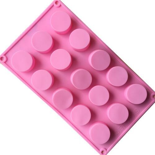 15-Cavity Silicone Mold Round Circle Shape Fondant Cake Baking Tools Candy Jelly DIY Making Mould Handmade Soap Molds Supplies