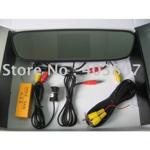 Brand new 12V ultrasonic waterproof reverse sensor car camera 3.5inch rearview mirror TFT display parking sensor PVV-350