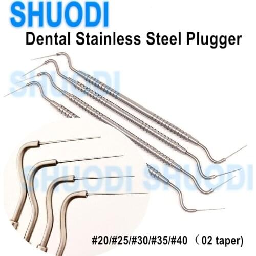 Stainless Steel Dental Hand Plugger Dentist Endodontic Probe Instruments Fill Obturation Endo Materials Spatula Tool 02 Taper