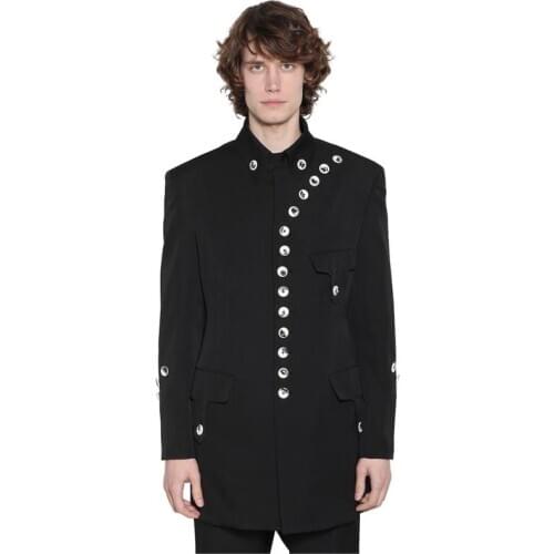 S-7XL!!Casual style mens jacket catwalk style custom collar Chinese style suit