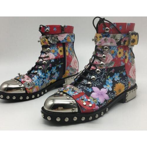 Fashion 2019 Ankle Boots Matching Pattern Material Shoes Woman With Round Toe Casual Women Shoes Motorcycle Boots Size 35-41