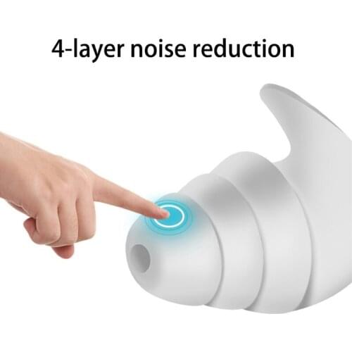 1Pair 3 Layer Soft Silicone Ear Plugs Tapered Sleep Noise Reduction Earplugs Sound Insulation Ear Protector