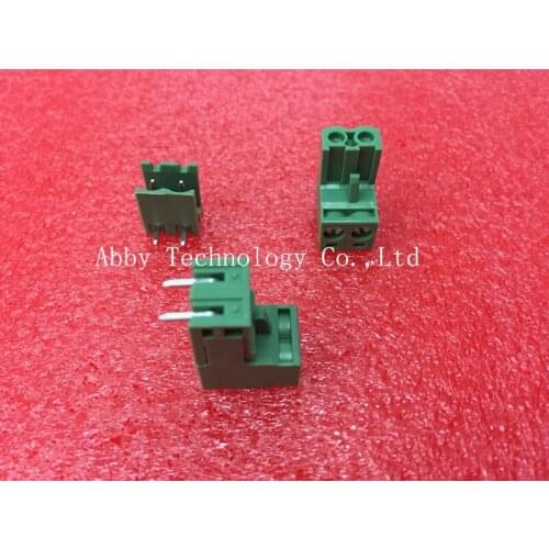100PCS/LOT 2EDG-5.08-2P + 2EDGR-5.08-2P 2EDG 2EDGR 2Pin 5.08mm Right Angle Pin Plug-in Screw Terminal Block ROHS