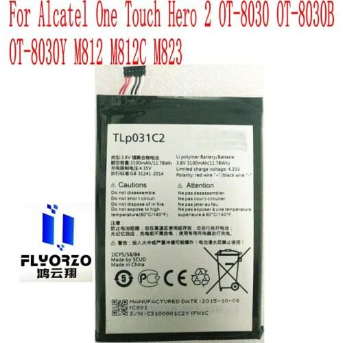 New High Quality 3100mAh TLP031C2 Battery For Alcatel One Touch Hero 2 OT-8030 OT-8030B OT-8030Y M812 M812C M823 Mobile Phone