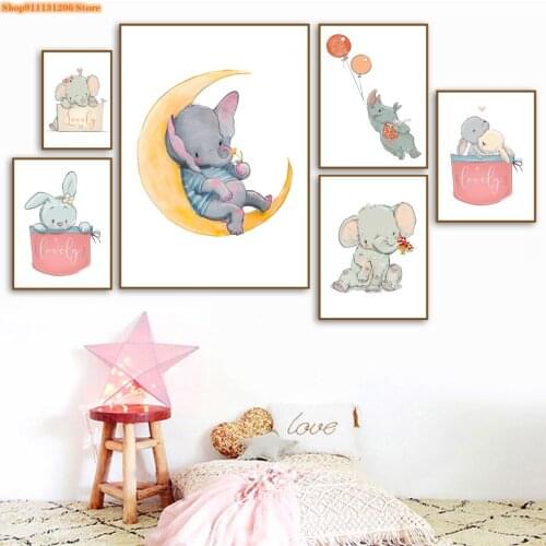 5D Diamond Painting Elephant Rabbit Balloon Moon Animal Cross Stitch Kits Diamond Embroidery Full Square Drill Home Decor Mosaic