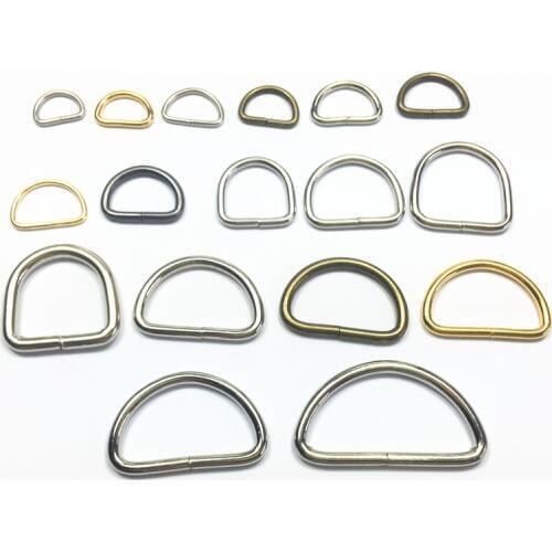 60pcs Metal D ring NonWelded buckles Non-Welded Nickel Plated D-Rings Webbing Strapping Bags Garment Diy Accessories Sewing hand