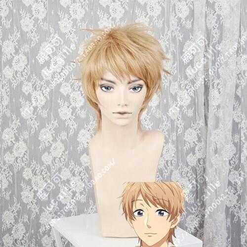 Anime Wotakoi: Love is Hard for Otaku Naoya Nifuji Wig Cosplay Light Brown Heat Resistant Synthetic Hair Wig + Wig Cap