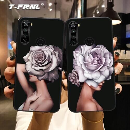 For Redmi note 8T case Soft silicone TPU for Redmi 7 7A 8 8A 9 9A 9C case Girl and flower for Redmi note 7 8 9 9S 9 Pro case