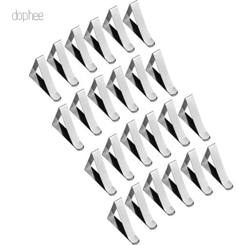 Dophee 24pcs Stainless Steel Tablecloth Clamps Wedding Promenade Table Cover Holder Clip Promenade/Round Board Stable Clips
