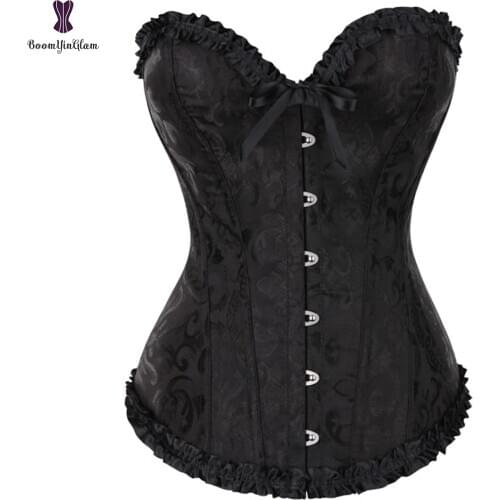 7 Colors Elegant Overbust Corsets Women Lace Up Boned Waist Trainer Bustier Top Burlesque Shaper Corselet