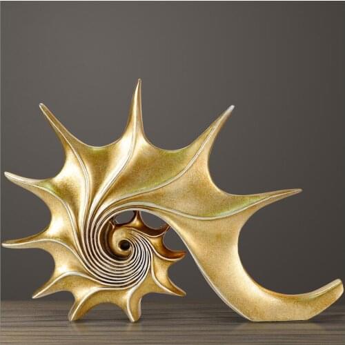 CREATIVE LUXURY RESIN CONCH ORNAMENTS HOME FURNISHING CRAFTS DECORATION BAY WINDOW COFFEE HOME DESKTOP ANIMAL FIGURINES DECOR