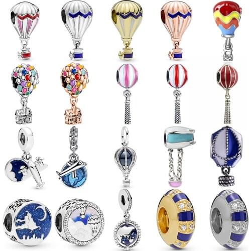 Fashion Hot Air Balloon Pendant Fit Original Pandora Charms Bracelet Dream Fly Beads for Jewelry Making Women Necklace DIY