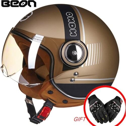 BEON motorcycle helmet Vintage scooter open face helmet Retro Riding Racing helmet ECE approved Italy flag moto Go kart casco