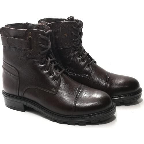 MEN. BROWN .. 100% LEATHER. WINTER BOOTS. MILITARY BOOTS. BEST QUALITY, LUXURY, OFFICE AND DAILY BOOTS. RUBBER SOLE. NON-SLIP