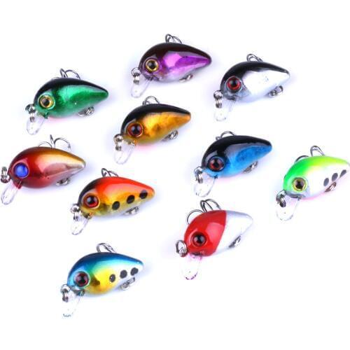 New 10pcs Small Fat Crank Fishing Lures 3cm 1.6g Isca Artificial Fishing Wobblers Hard Crankbait Pesca Floating Fishing Tackles