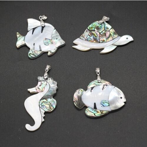 Natural Mother Pearl Shell Charms Pendants Fish Tortoise for Women Animal Jewelry Making DIY Accessories Fit Necklaces Earring