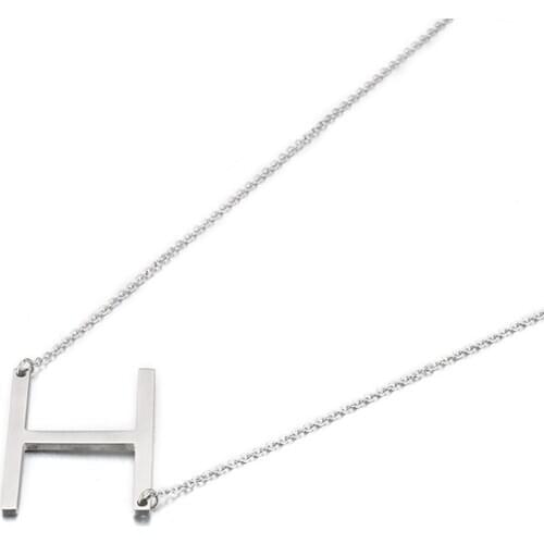New style clavicle necklace 26 English letters titanium steel steel color necklace simple temperament female jewelry