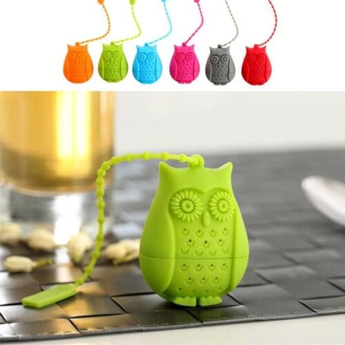 Food Grade Silicone Tea Infuser Filter Creative Cartoon Owl Tea Strainer Container Reusable Tea Bags Teapots Accessory CLH@8