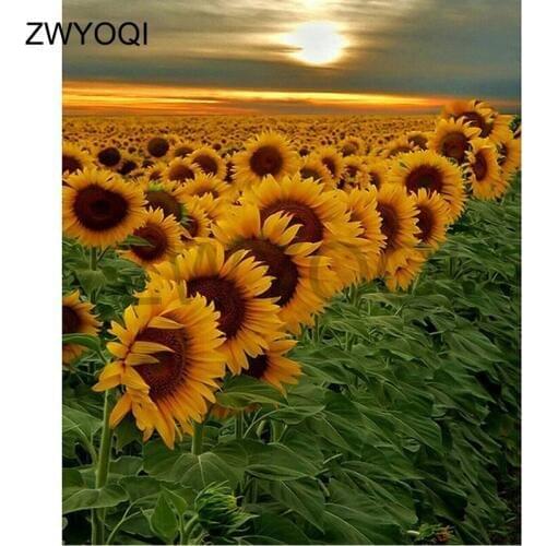 Full Square Diamond painting Cross stitch sunflower sun Full Round Diamond embroidery sunflower DIY 3D Diamond mosaic sunflower