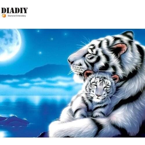 Full Drill Square &round Diamond 5D DIY Diamond Painting Tiger Diamond Embroidery Cross Stitch Rhinestone Mosaic Painting