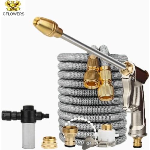 Expandable Magic Hose Pipe High-Pressure Car Wash Hose Adjustable Spray Flexible Home Garden Watering Hose Cleaning Water Gun