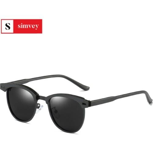 Simvey Classic Brand Designer Best Polarized Sunglasses for Men Women Aluminum Frame Vintage Sun Glasses UV400 Protection