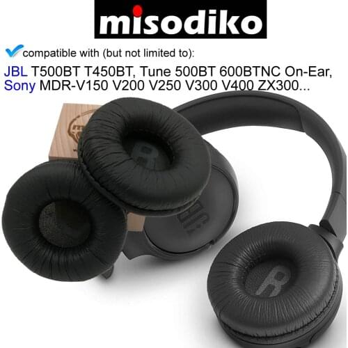 Misodiko Replacement 70mm Cushions Ear Pads - for JBL T500BT T450BT Tune 500BT 600BTNC On-Ear/ Sony MDR-V150 V200 V250 V300 V400