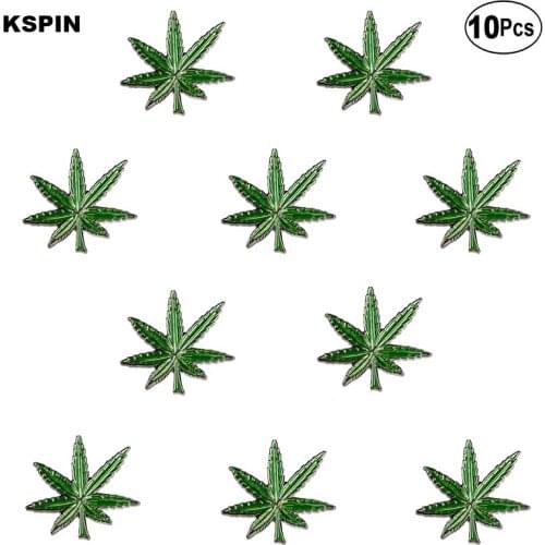 Green leaves Badge Lapel Pin Flag badge Brooch Pins Badges 10Pcs a Lot