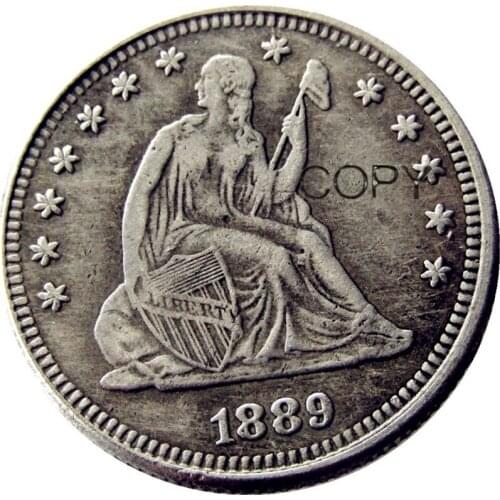 US 1889 Seated Liberty Quater Dollar Silver Plated Copy Coin
