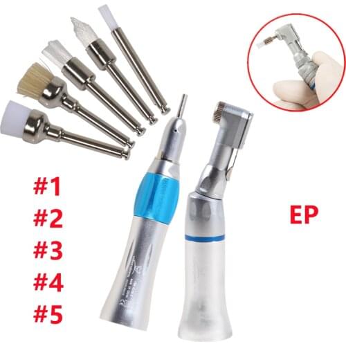 Dental low speed hand piece Latch Type contra angle straight handpiece +100pcs Prophy Alumina Bowl Polishing Brushes 2.35MM nsk