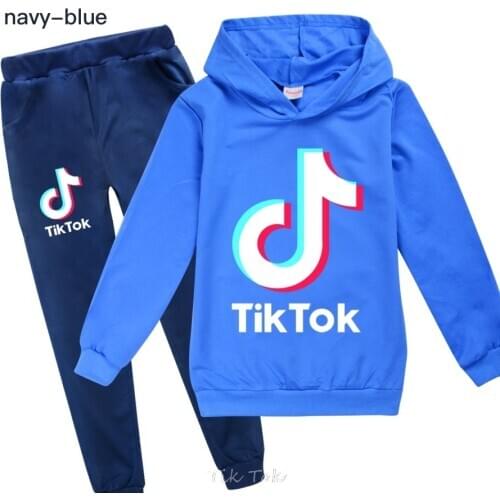 Tik Tok Print T Shirt Clothes Children Spring Long Sleeve Sports Sweatshirts Toddler Boys Girls Hoodies Baby Pant Set