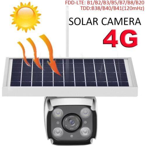 Waterproof Outdoor 1080P Solar Power IP Camera support 4G SIM Card Battery Audio PIR HD Surveillance Camera
