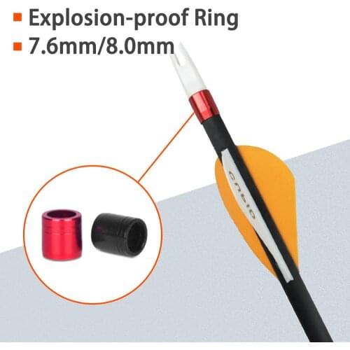 High Quality 50 PCS Aluminum Explosion-proof Ring for OD7.6/8.0mm Arrow Shaft Protector Nokes Archery Bow Hunting Accessories