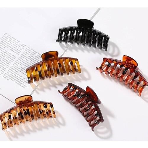 Hot Sale 1pc Woman Solid Color Claw Large Barrette Crab Hair Claws Bath Clip Ponytail Clip for Women Girls Hair Accessories Gift