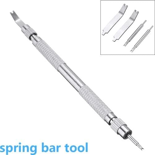 1PC Watch Tool Spring Pine Needle Bar Pose Filed Pin Repair Watch Strap Spring Repair Tools with4 Extra Tips