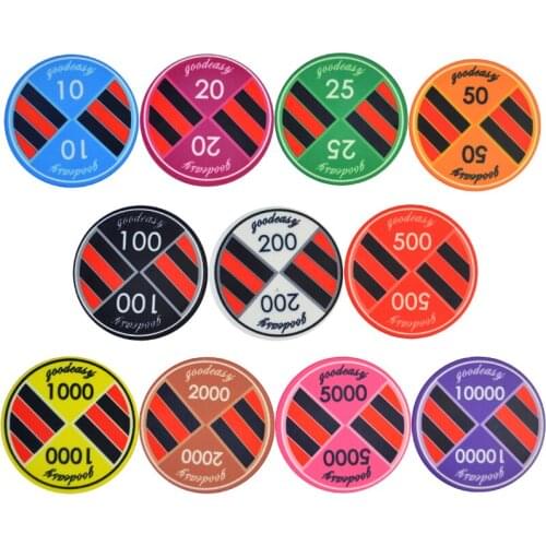 10PCS 10gram 39x3mm Texas Ceramic Poker Chip Sets Strap Custom Poker Coins Black Jack Casino Chips Wholesale Poker Chips