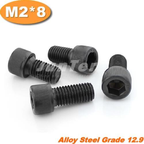 1000pcs/lot DIN912 M2*8 Grade12.9 Alloy Steel Hex Socket Head Cap Screw